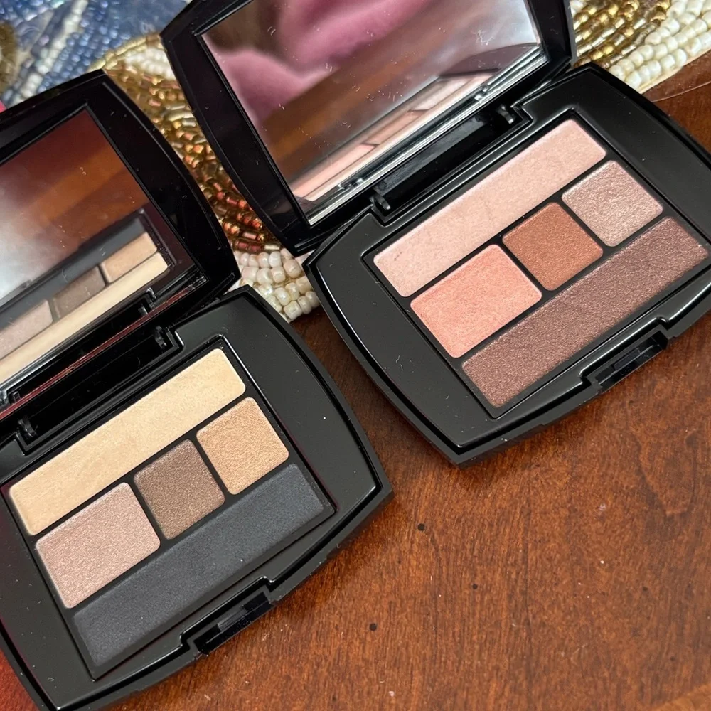 Brand New Lancome Bundle Brightening Eye Shadow Liner Palette Powder Blush Pouch